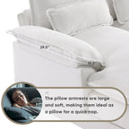 Divano componibile a U blu/bianco con doppia chaise longue, console, porta bicchieri e porte USB – Posti a sedere 4–6