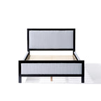 Letto con piattaforma imbottito grigio e nero con testiera – Queen/King, per 2 persone