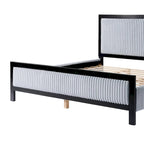 Letto con piattaforma imbottito grigio e nero con testiera – Queen/King, per 2 persone