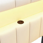 Divano letto in lino bianco/rosa con illuminazione a LED e porte USB, singolo/matrimoniale, 2 posti letto