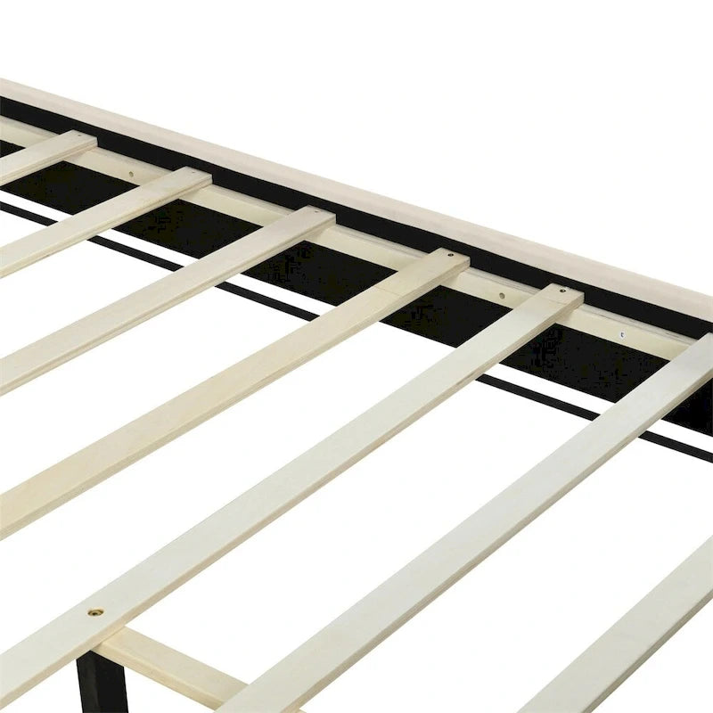 Letto a piattaforma imbottito in velluto beige/nero/grigio – Queen, 1 piazza
