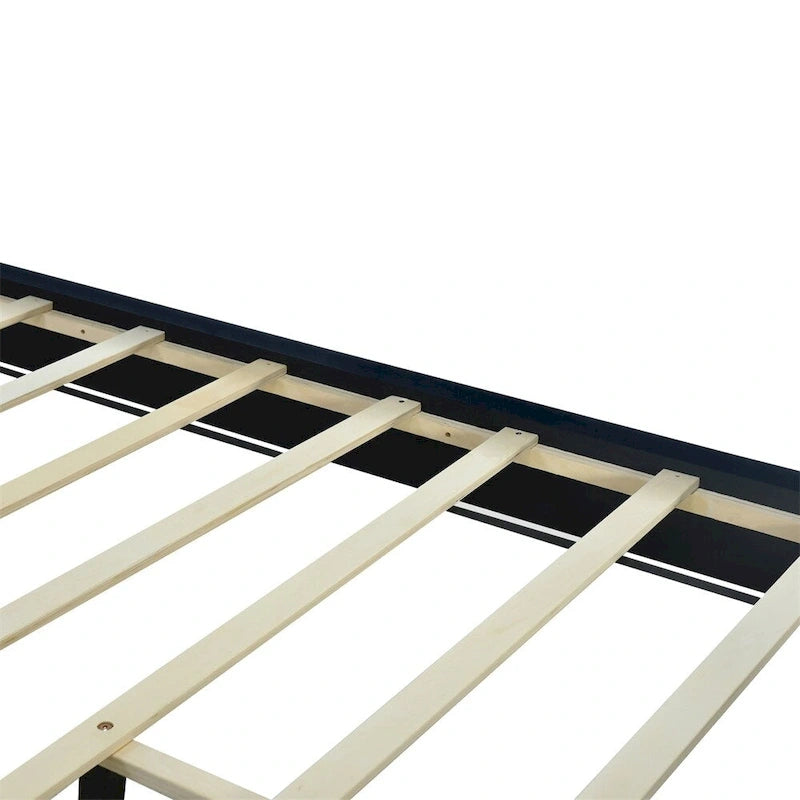 Letto a piattaforma imbottito in velluto beige/nero/grigio – Queen, 1 piazza