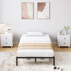 Struttura Letto a Piattaforma in Metallo Nero, Nessuna Rete a Molle Necessaria – Singolo/Matrimoniale/Queen/King