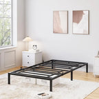Struttura Letto a Piattaforma in Metallo Nero, Nessuna Rete a Molle Necessaria – Singolo/Matrimoniale/Queen/King