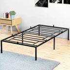 Struttura Letto a Piattaforma in Metallo Nero, Nessuna Rete a Molle Necessaria – Singolo/Matrimoniale/Queen/King