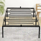 Struttura Letto a Piattaforma in Metallo Nero, Nessuna Rete a Molle Necessaria – Singolo/Matrimoniale/Queen/King