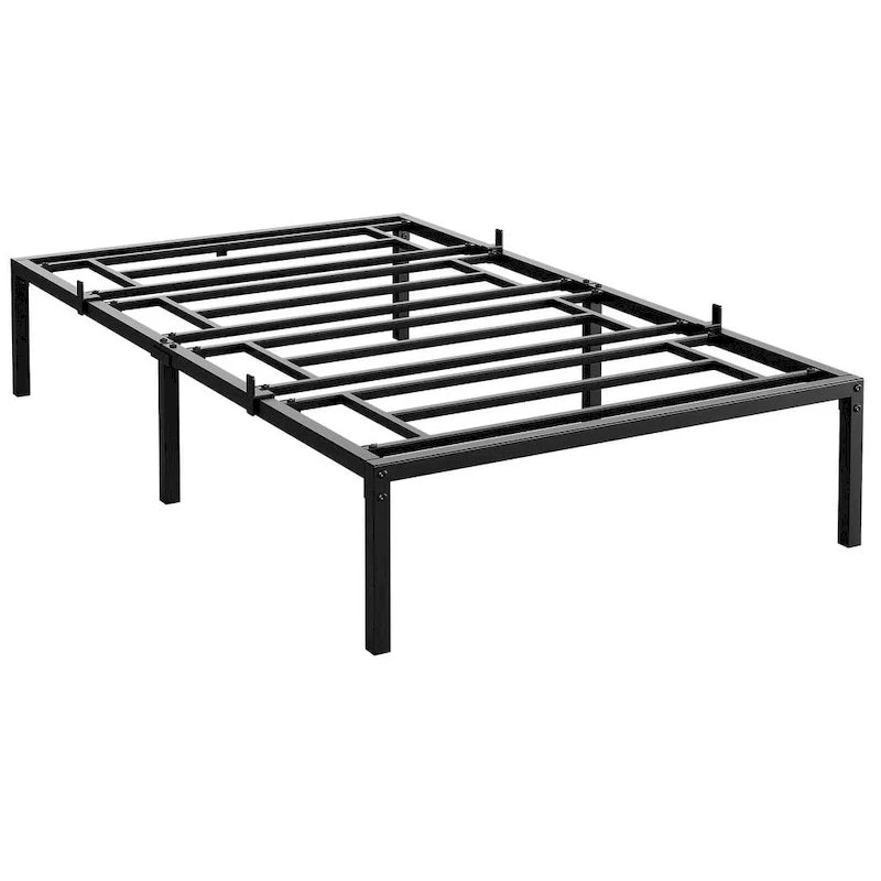 Struttura Letto a Piattaforma in Metallo Nero, Nessuna Rete a Molle Necessaria – Singolo/Matrimoniale/Queen/King