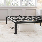 Struttura Letto a Piattaforma in Metallo Nero, Nessuna Rete a Molle Necessaria – Singolo/Matrimoniale/Queen/King