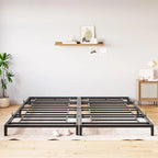 Struttura Letto a Piattaforma in Metallo Nero, Nessuna Rete a Molle Necessaria – Singolo/Matrimoniale/Queen/King