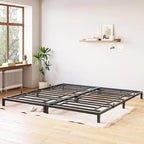Struttura Letto a Piattaforma in Metallo Nero, Nessuna Rete a Molle Necessaria – Singolo/Matrimoniale/Queen/King