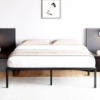 Struttura Letto a Piattaforma in Metallo Nero, Nessuna Rete a Molle Necessaria – Singolo/Matrimoniale/Queen/King