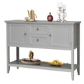 Credenza consolle in legno grigio / caffè / blu con cassetti e ante