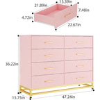 Cassettiera a 8 cassetti rosa / bianca / nera – Singola