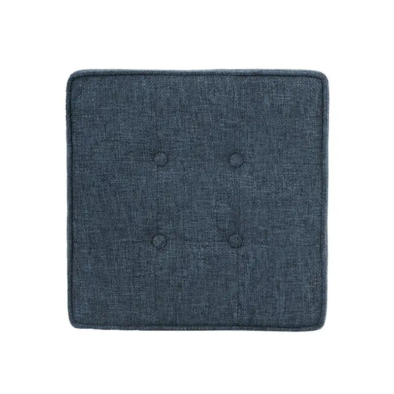 Pouf contenitore quadrato in tessuto blu navy, 1 posto