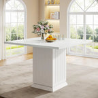 Tavolo da Pranzo Quadrato Bianco per 4, Stile Moderno in Legno