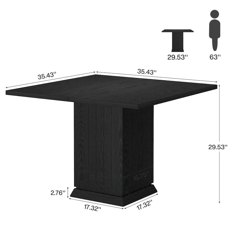 Tavolo da Pranzo Quadrato Bianco per 4, Stile Moderno in Legno