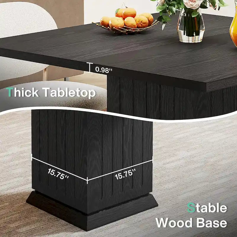 Tavolo da Pranzo Quadrato Bianco per 4, Stile Moderno in Legno