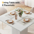 Tavolo da Pranzo Quadrato Bianco per 4, Stile Moderno in Legno