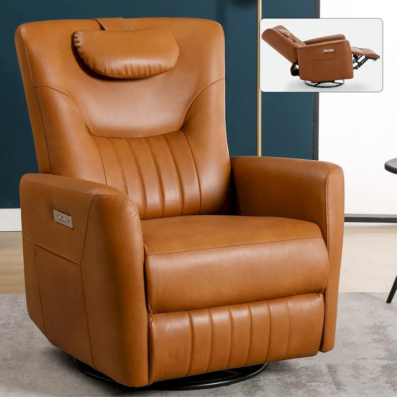 Poltrona reclinabile girevole con movimento a dondolo Power Glider per 1, vari colori