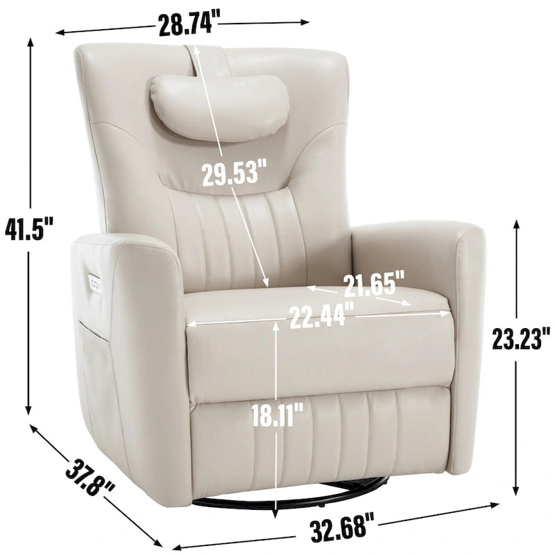 Poltrona reclinabile girevole con movimento a dondolo Power Glider per 1, vari colori