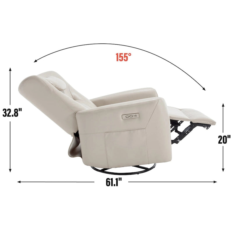 Poltrona reclinabile girevole con movimento a dondolo Power Glider per 1, vari colori
