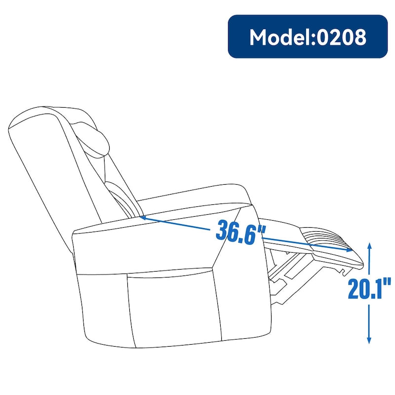 Poltrona reclinabile girevole con movimento a dondolo Power Glider per 1, vari colori