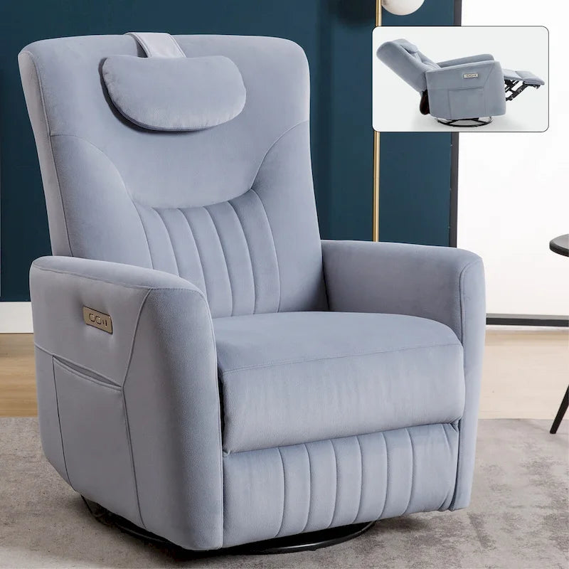 Poltrona reclinabile girevole con movimento a dondolo Power Glider per 1, vari colori