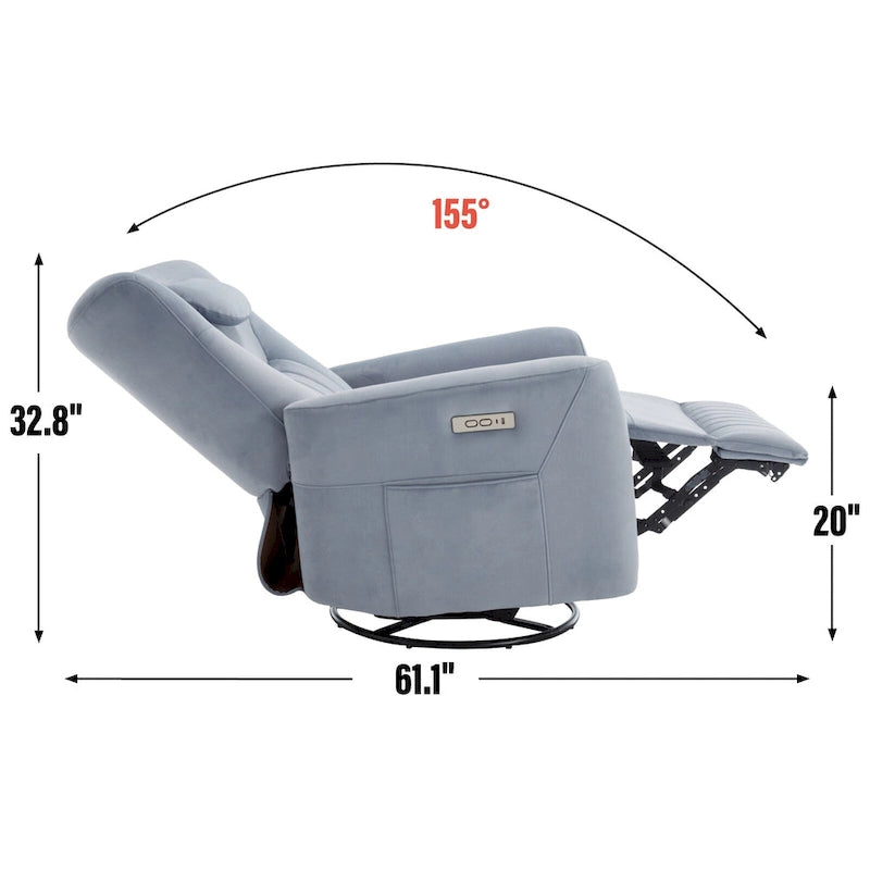 Poltrona reclinabile girevole con movimento a dondolo Power Glider per 1, vari colori