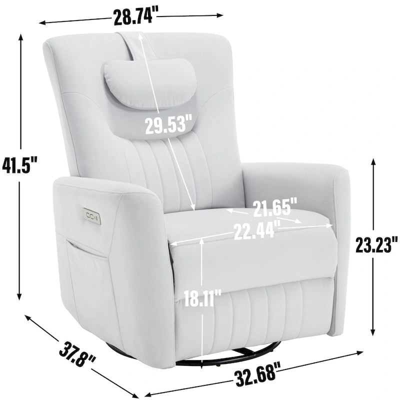 Poltrona reclinabile girevole con movimento a dondolo Power Glider per 1, vari colori