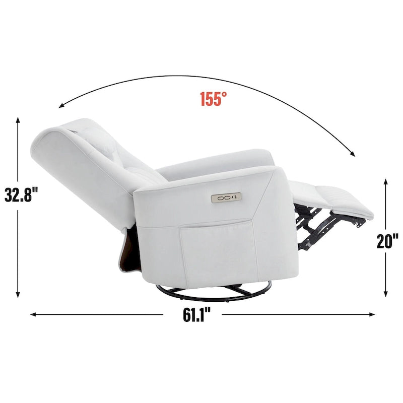 Poltrona reclinabile girevole con movimento a dondolo Power Glider per 1, vari colori