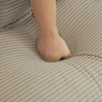 Divano componibile a L in velluto a coste grigio/blu/beige/marrone, 4 posti