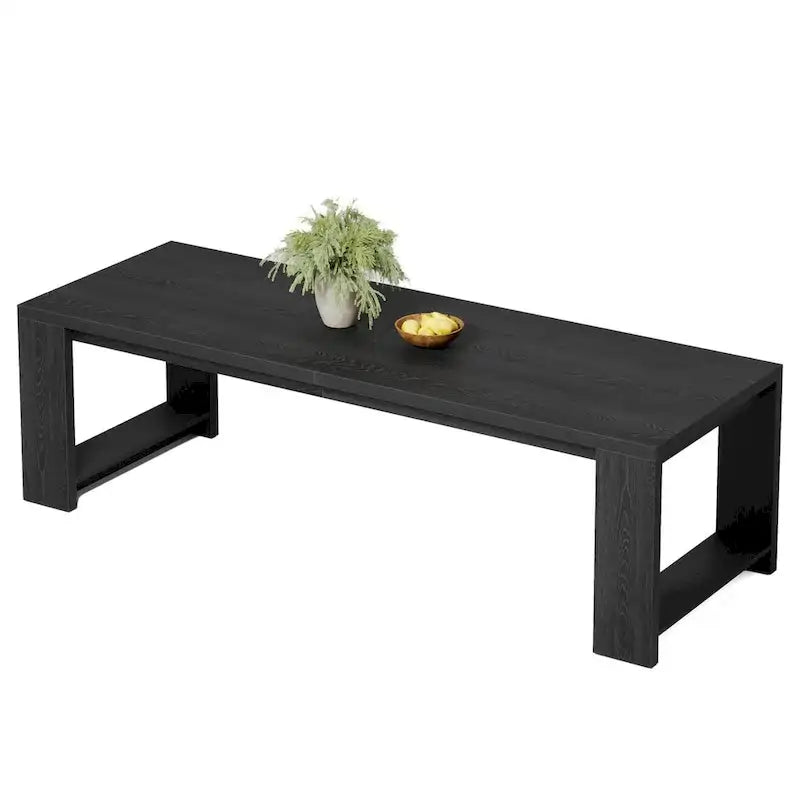 Tavolo da Pranzo Rettangolare in Legno Naturale per 8 Persone, Stile Minimalista
