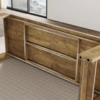 Tavolo da Pranzo Rettangolare in Legno Naturale per 8 Persone, Stile Minimalista
