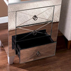 Comodino con 3 cassetti a specchio Silver Mirror Glam per 1
