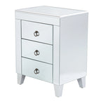 Comodino con 3 cassetti a specchio Silver Mirror Glam per 1