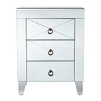 Comodino con 3 cassetti a specchio Silver Mirror Glam per 1