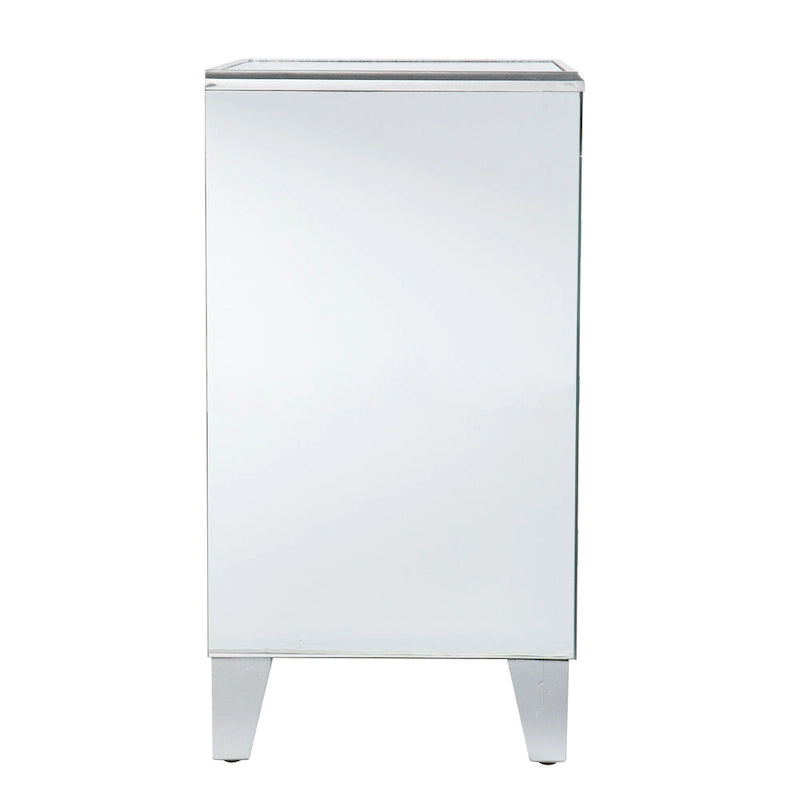 Comodino con 3 cassetti a specchio Silver Mirror Glam per 1