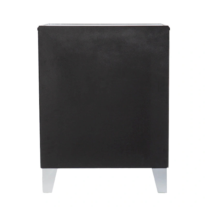 Comodino con 3 cassetti a specchio Silver Mirror Glam per 1