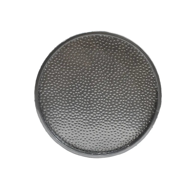 Set di tavoli rotondi in metallo martellato, 3 pezzi, argento/oro, per 1-4 persone