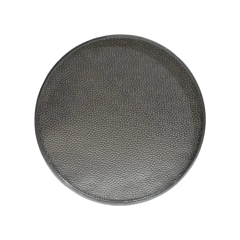 Set di tavoli rotondi in metallo martellato, 3 pezzi, argento/oro, per 1-4 persone
