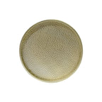 Set di tavoli rotondi in metallo martellato, 3 pezzi, argento/oro, per 1-4 persone