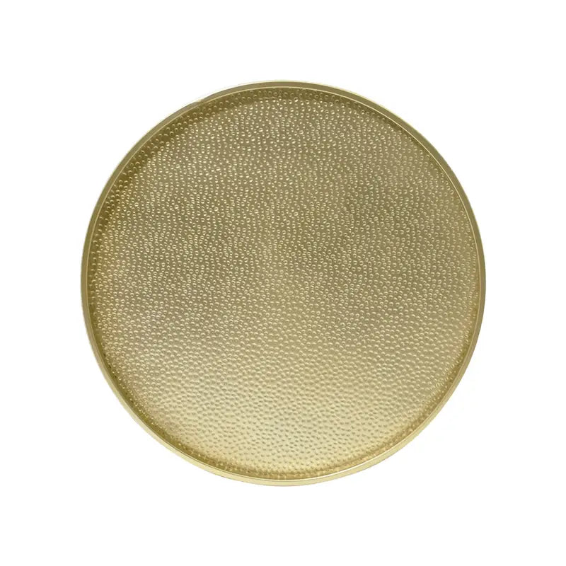 Set di tavoli rotondi in metallo martellato, 3 pezzi, argento/oro, per 1-4 persone