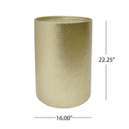 Set di tavoli rotondi in metallo martellato, 3 pezzi, argento/oro, per 1-4 persone