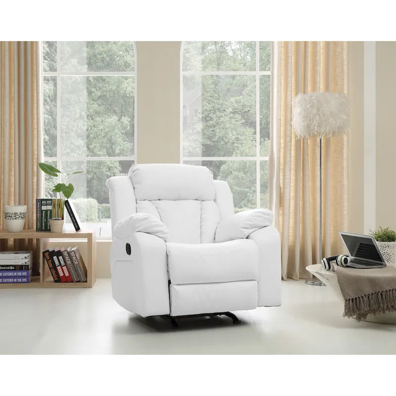 Poltrona reclinabile Rocker in similpelle – Marrone scuro / Bianco / Grigio / Nero / Beige, 1 persona