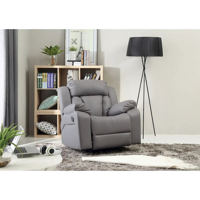 Poltrona reclinabile Rocker in similpelle – Marrone scuro / Bianco / Grigio / Nero / Beige, 1 persona