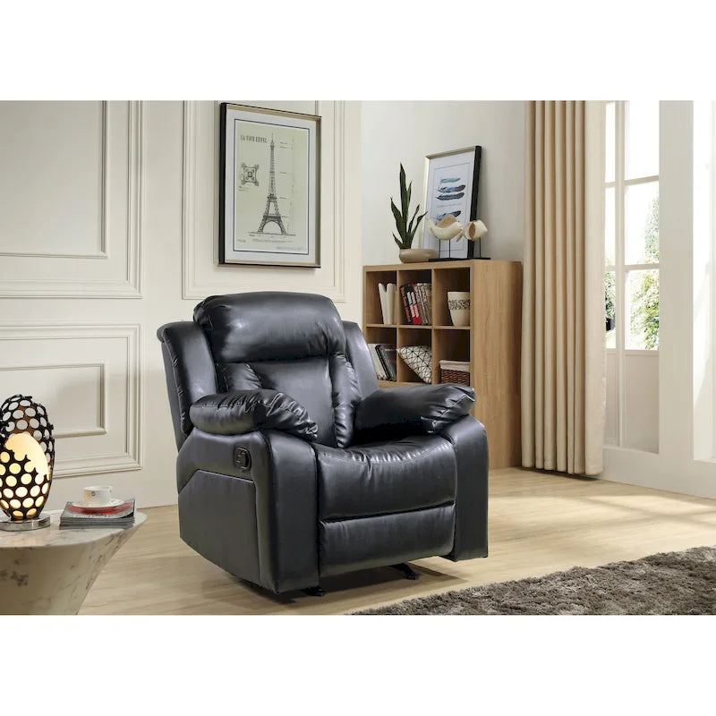 Poltrona reclinabile Rocker in similpelle – Marrone scuro / Bianco / Grigio / Nero / Beige, 1 persona