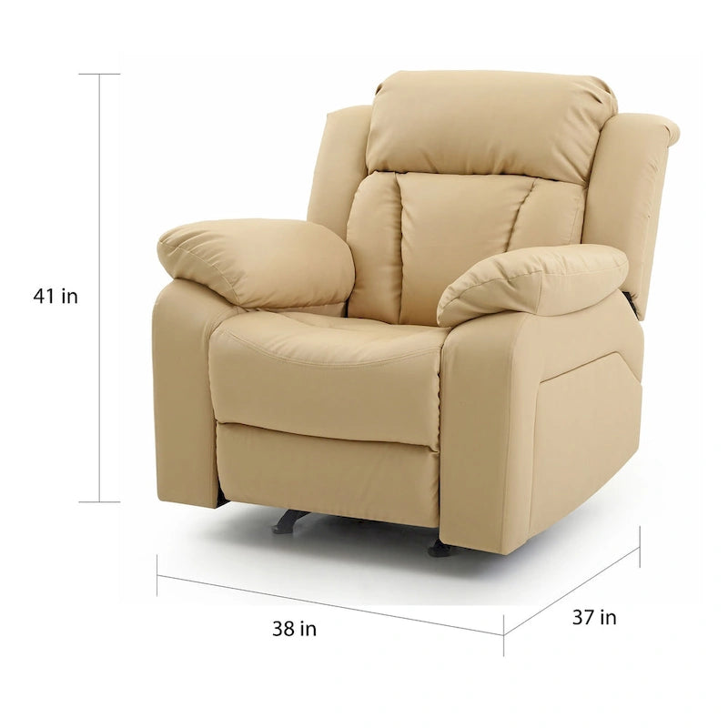 Poltrona reclinabile Rocker in similpelle – Marrone scuro / Bianco / Grigio / Nero / Beige, 1 persona