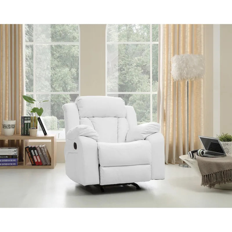 Poltrona reclinabile Rocker in similpelle – Marrone scuro / Bianco / Grigio / Nero / Beige, 1 persona
