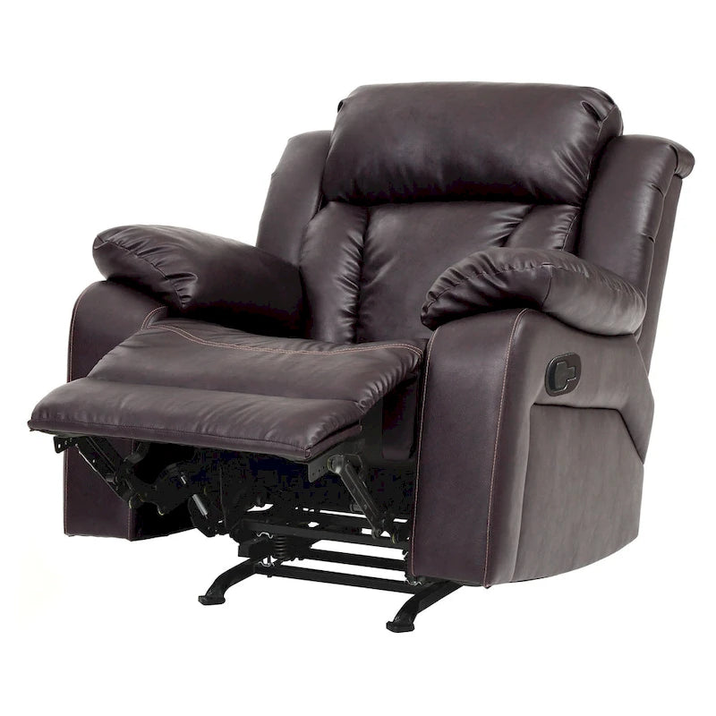 Poltrona reclinabile Rocker in similpelle – Marrone scuro / Bianco / Grigio / Nero / Beige, 1 persona