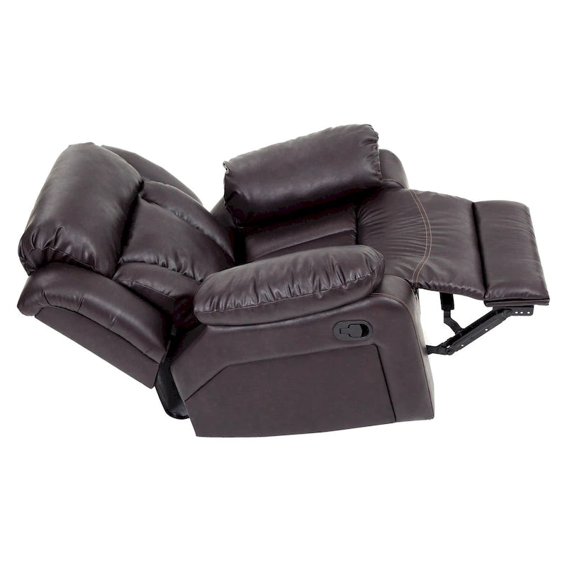 Poltrona reclinabile Rocker in similpelle – Marrone scuro / Bianco / Grigio / Nero / Beige, 1 persona
